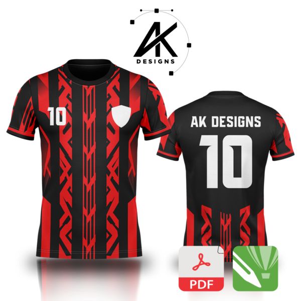 Arte Vetor Camisa Fut. AC Milan - Vermelha