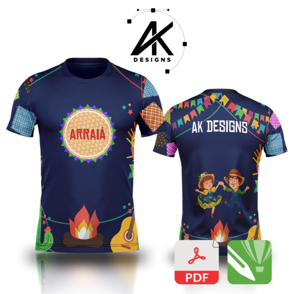 Arte Vetor Camisa Arraiá - Festa Junina - Mod 02