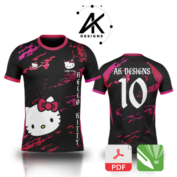 Arte Vetor Camisa Interclasse Hello Kitty - Preta