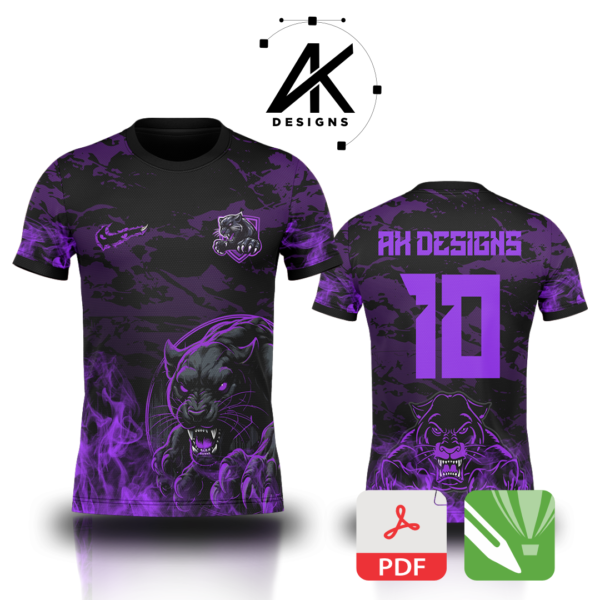 Arte Vetor Camisa Pantera Roxo