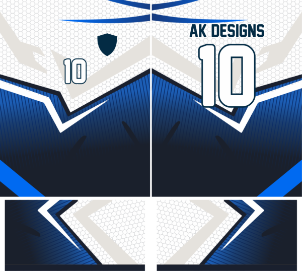 Arte Vetor Camisa Futebol - 03 - Abstrata Azul - Image 2