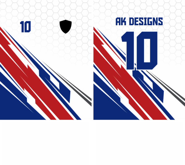 Arte Vetor Camisa Futebol - 01 - Vermelha e Azul - Image 2