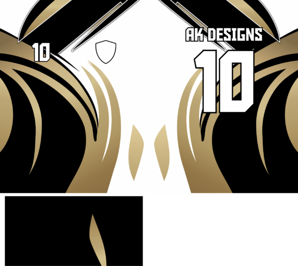 Arte Vetor Camisa Futebol - 02 - Preto e Dourado - Image 2