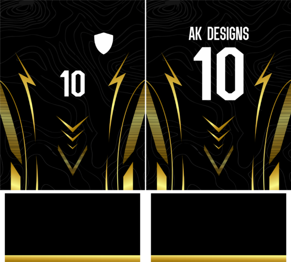 Arte Vetor Camisa Vôlei - 01 - Preto e Dourado - Image 2