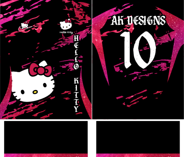 Arte Vetor Camisa Interclasse Hello Kitty - Preta - Image 2