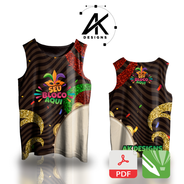 Arte Vetor Abadá Carnaval Mod 01 - Marrom