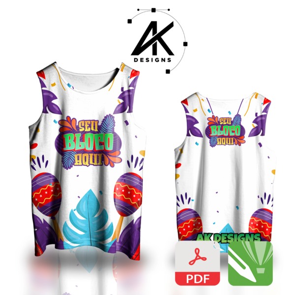 Arte Vetor Abadá Carnaval Mod 03 - Branca