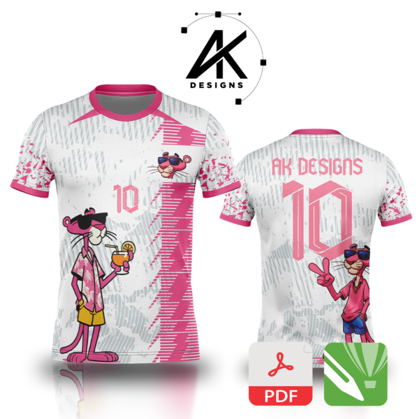 Arte Vetor Camisa Interclasse Pantera Cor de Rosa